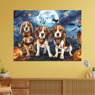 Beagle Halloween Spooky Leinwanddruck