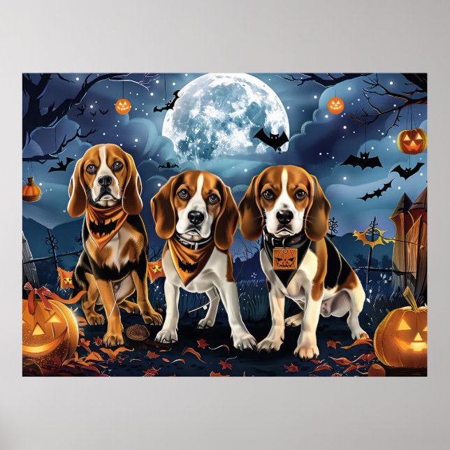 Beagle Halloween Spooky Poster (Vorne)