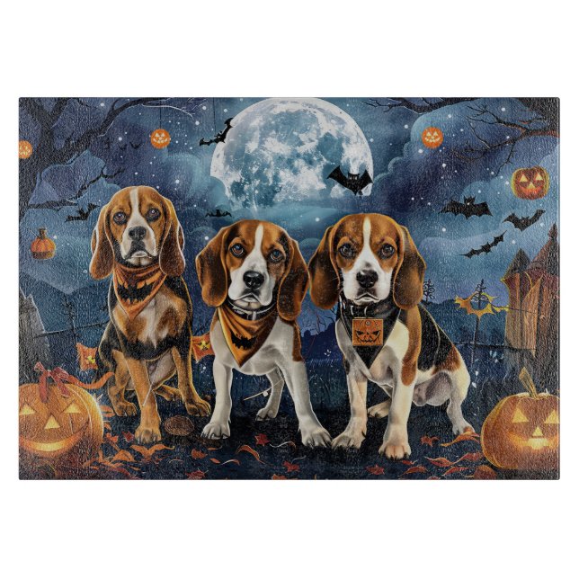 Beagle Halloween Spooky Schneidebrett (Vorderseite)