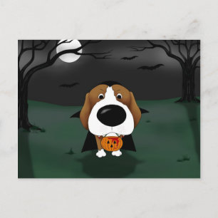 Beagle Halloween Vampire Postkarte