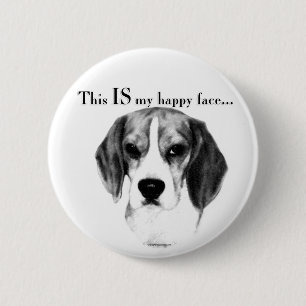 Beagle Happy Face Button