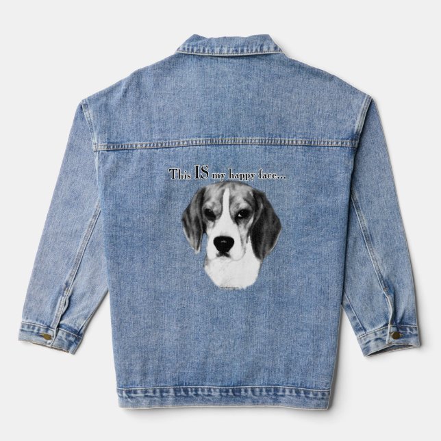 Beagle Happy Face Denim Jacket Jeansjacke (Rückseite)