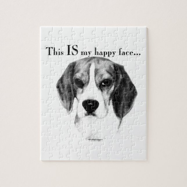 Beagle Happy Face; Happy Beagle; Grumpy Beagle Puzzle (Vertikal)