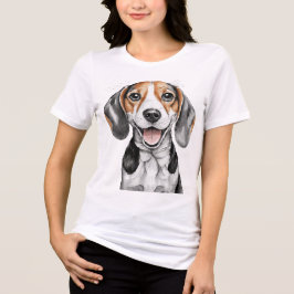 Beagle Happy Face Hund Tri-Blend Shirt