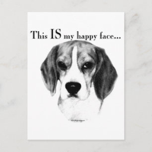 Beagle Happy Face Postkarte