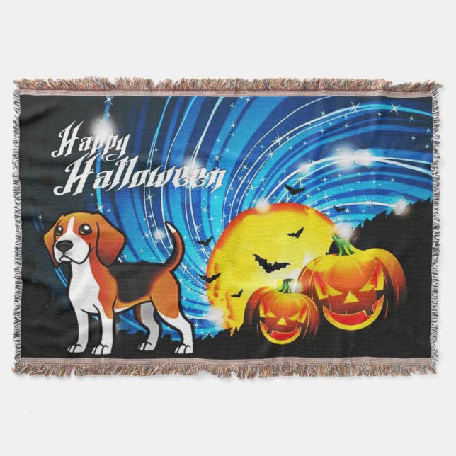 Beagle Happy Halloween Decke (Vorderseite)