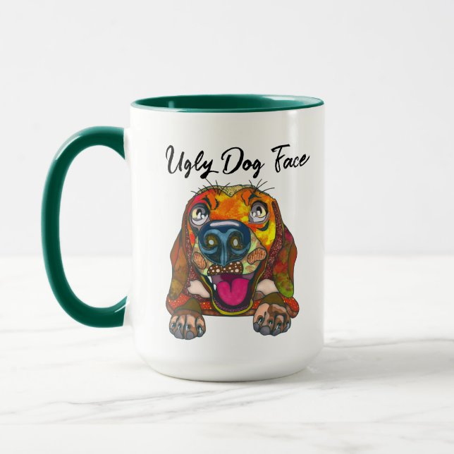 Beagle hässliche Hunde Gesicht Tasse (Links)