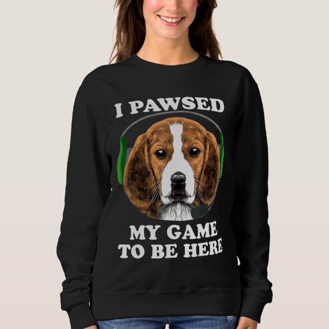 Beagle hat mein Spiel hier gepaart Sweatshirt (Vorderseite)