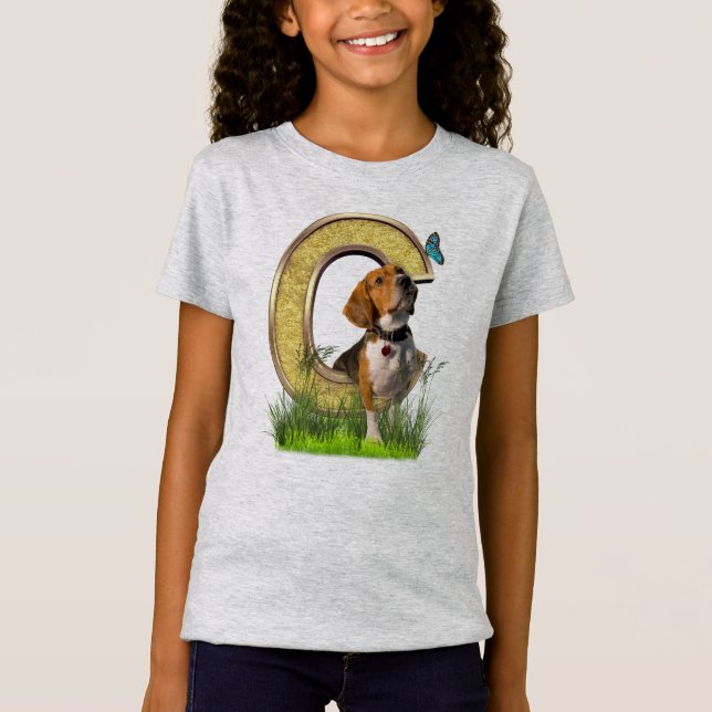 Beagle-Hauptstadt-Geburtstagsbrief C T-Shirt (Vorderseite)