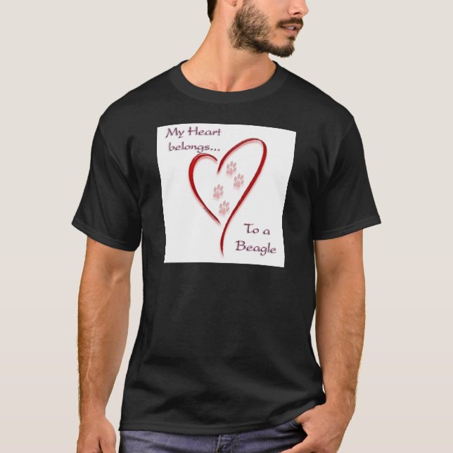 Beagle Heart Belongs T-Shirt (Vorderseite)
