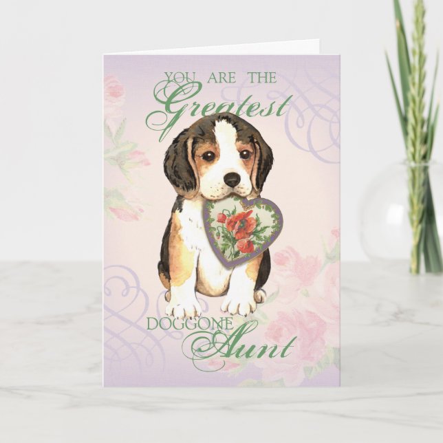 Beagle Heart Tante Karte (Vorderseite)