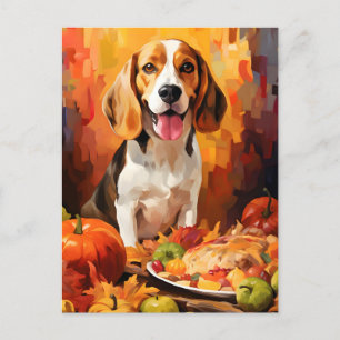 Beagle Herbst Erntedank Postkarte