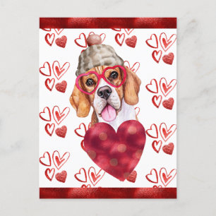 Beagle-Herzen Geschenk für Hunde-Liebhaber zum Val Feiertagspostkarte