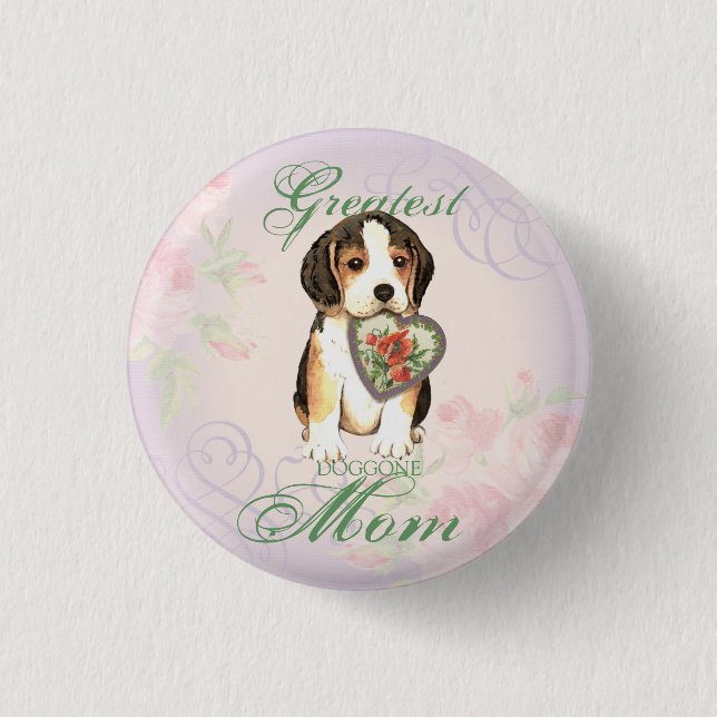 Beagle Herzstück Mama Button (Vorderseite)
