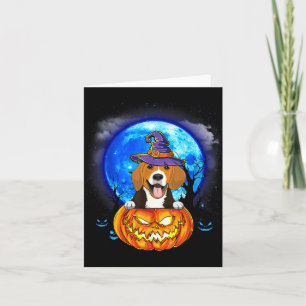 Beagle Hexenmond Kürbis Gruselig Halloween Hund Karte