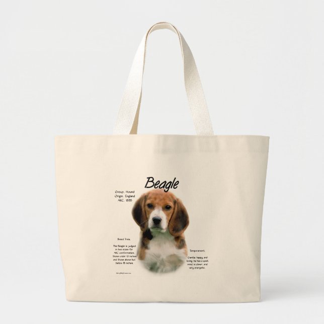 Beagle History; alles über Beagle Jumbo Stoffbeutel (Vorne)
