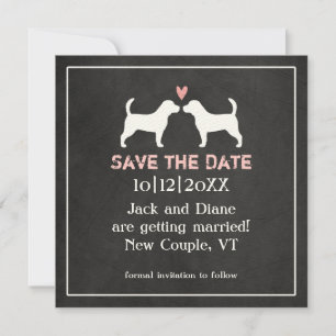 Beagle Hochzeit speichern das Datum Save The Date