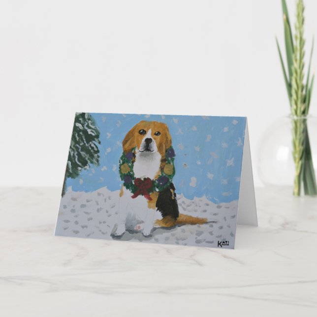 Beagle Holiday Card Feiertagskarte (Vorderseite)