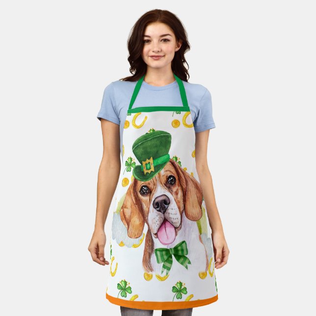 Beagle Holiday Wohngestaltung St Patrick's Day Hun Schürze (Getragen)