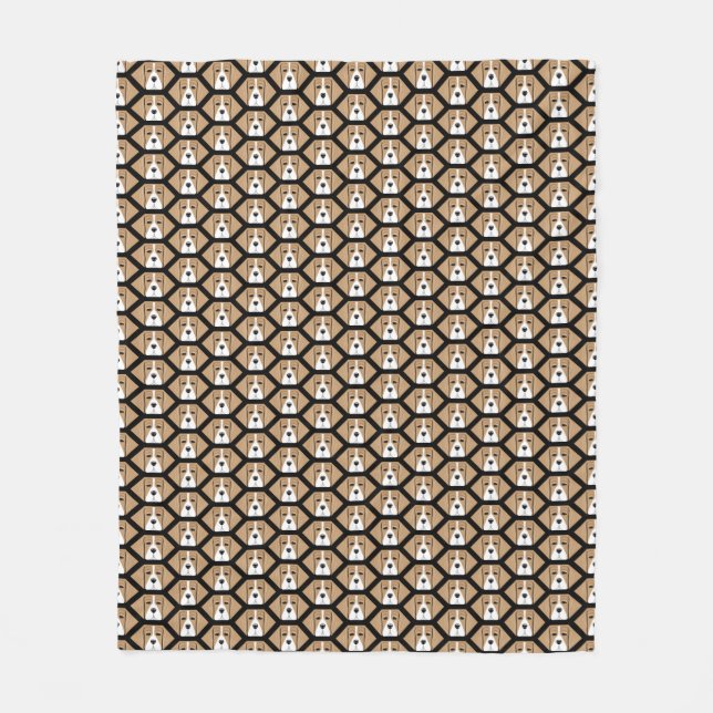 Beagle-Honeycomb-Muster Fleece Blanket (Vorderseite)