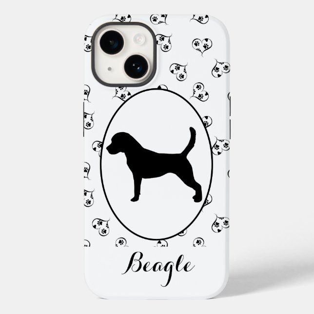 Beagle Hörer und Paw Prints Case-Mate iPhone Hülle (Rückseite)
