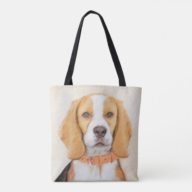 Beagle Hound Dog Malerei Original Tierart (Rückseite)