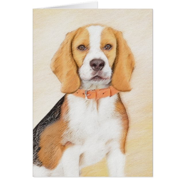Beagle Hound Dog Malerei Original Tierart (Vorne)