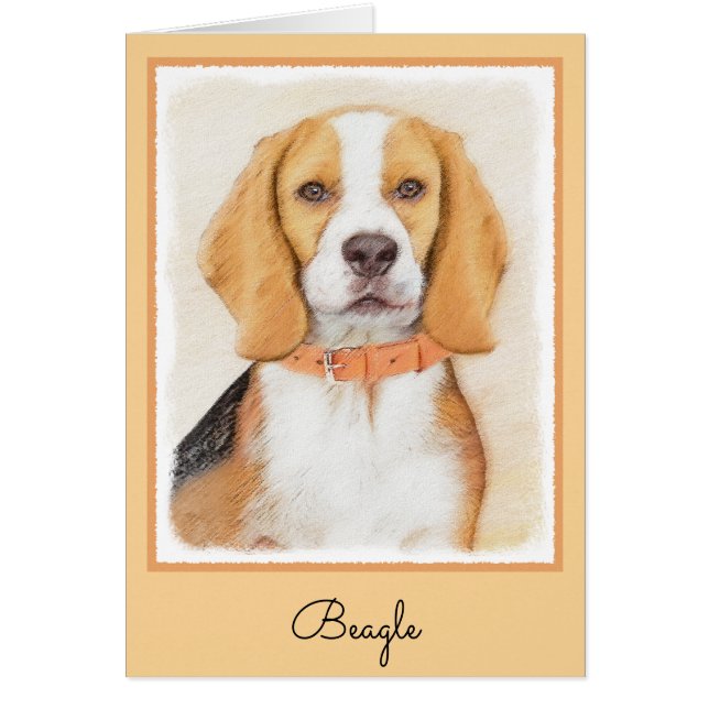 Beagle Hound Dog Malerei Original Tierart (Vorne)