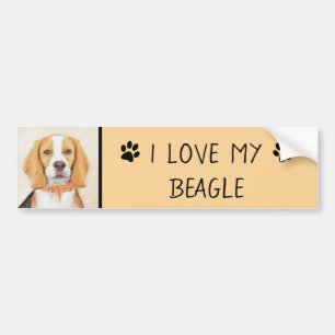 Beagle Hound Dog Malerei Original Tierart Autoaufkleber