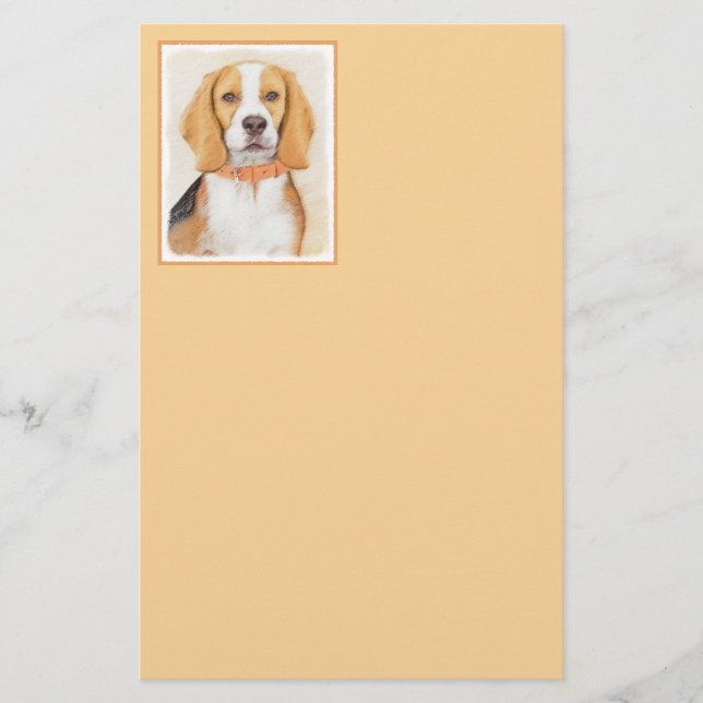 Beagle Hound Dog Malerei Original Tierart Briefpapier (Vorderseite)