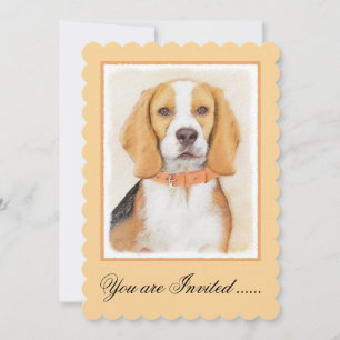 Beagle Hound Dog Malerei Original Tierart Einladung