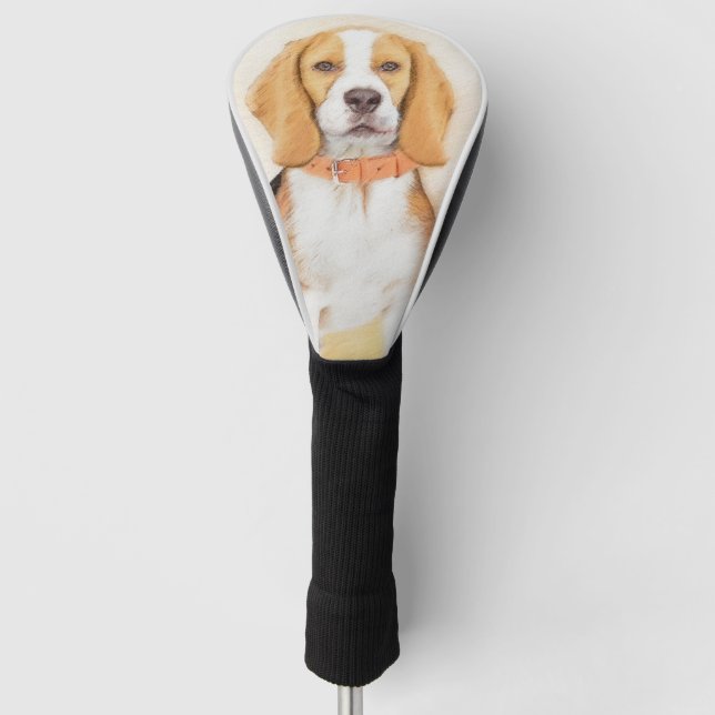 Beagle Hound Dog Malerei Original Tierart Golf Headcover (Vorderseite)