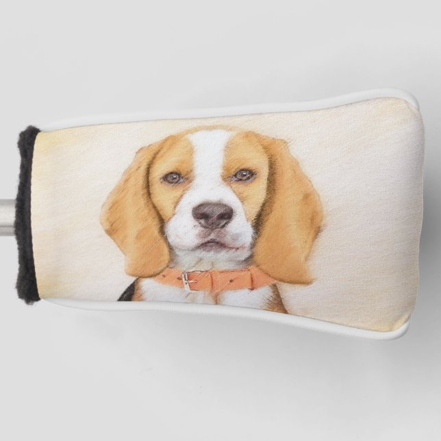 Beagle Hound Dog Malerei Original Tierart Golf Headcover (Vorderseite)