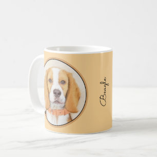 Beagle Hound Dog Malerei Original Tierart Kaffeetasse