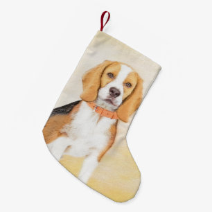 Beagle Hound Dog Malerei Original Tierart Kleiner Weihnachtsstrumpf