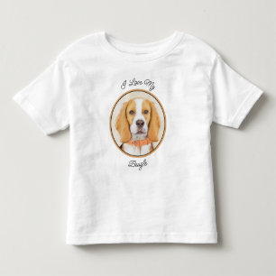 Beagle Hound Dog Malerei Original Tierart Kleinkind T-shirt