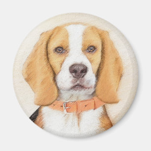 Beagle Hound Dog Malerei Original Tierart Magnet