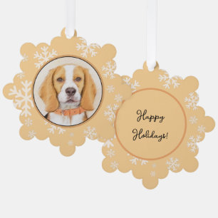 Beagle Hound Dog Malerei Original Tierart Ornament Karte