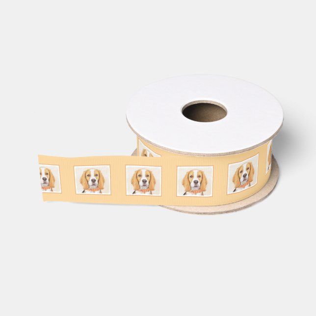 Beagle Hound Dog Malerei Original Tierart Ripsband (Spule)