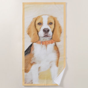 Beagle Hound Dog Malerei Original Tierart Strandtuch