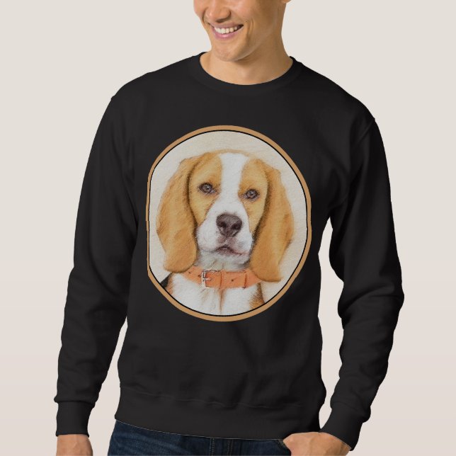 Beagle Hound Dog Malerei Original Tierart Sweatshirt (Vorderseite)