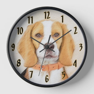 Beagle Hound Dog Malerei Original Tierart Uhr