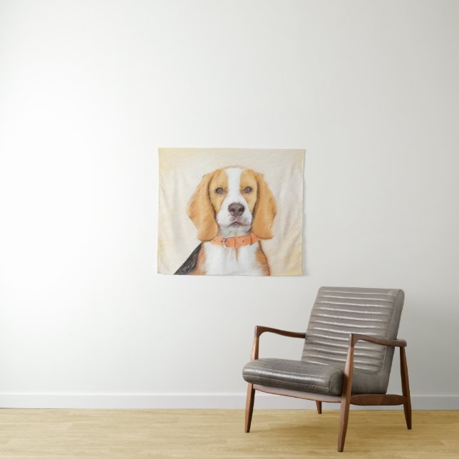 Beagle Hound Dog Malerei Original Tierart Wandteppich (Beispiel (Horizontal))