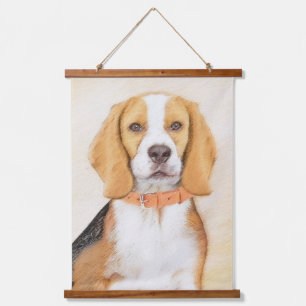 Beagle Hound Dog Malerei Original Tierart Wandteppich Mit Holzrahmen