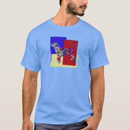 Beagle Hound Hund Haustier Silhouette RYB TriColor T-Shirt