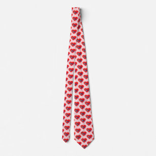 Beagle Hound Hund Red Valentine's Day Pink Neck Krawatte