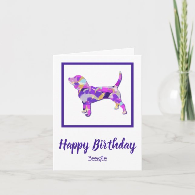 Beagle Hound Hund Silhouette PPY&B Geburtstag Karte (Vorderseite)