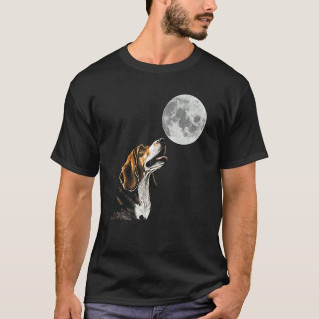 Beagle Howling at the Moon  Beagle Mom T-Shirt (Vorderseite)