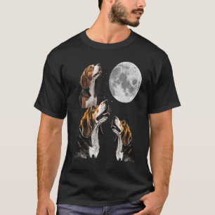 Beagle Howling auf dem Mond Niedlicher Beagle T-Shirt