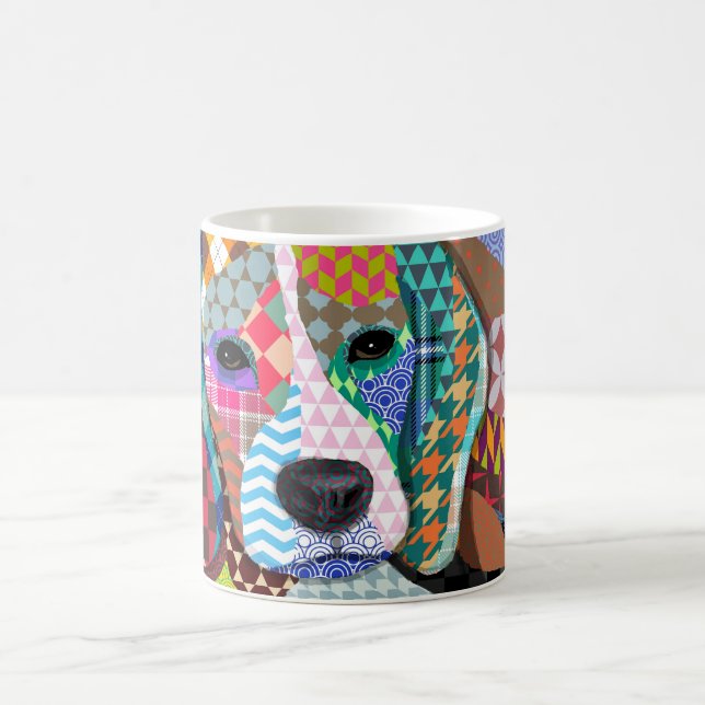 Beagle Hund 161 Multicolor-Muster Kaffeetasse (Mittel)